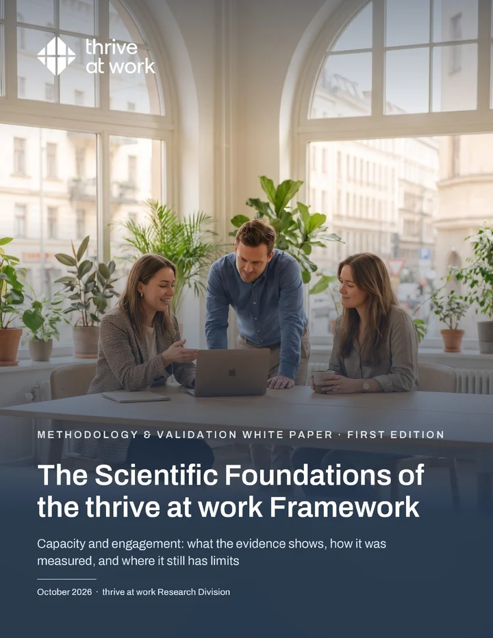 Cover of the white paper The Scientific Foundations of the thrive at work Framework